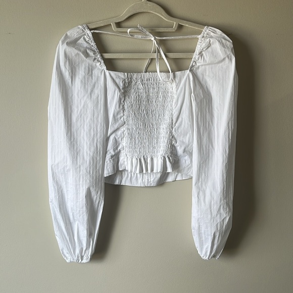 Guess milkmade square neck puff sleeve top blouse size S - Picture 5 of 5
